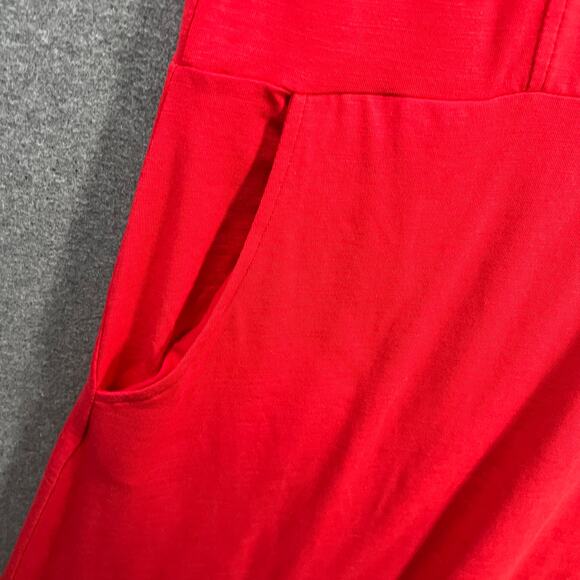 Joan Rivers Regular Cotton Blend Knit Midi Dress with Back Button Red Large - Picture 10 of 13